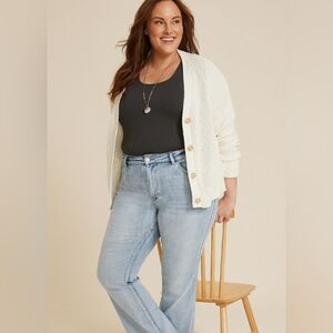 KanCan Light Wash Frayed Raw Hem Bootcut High Rise Jeans Size 18